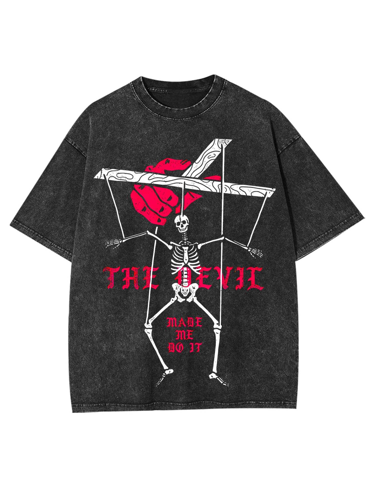 The Devil Made Me Do It Washed Tshirt-ClassyOutlaw Sale