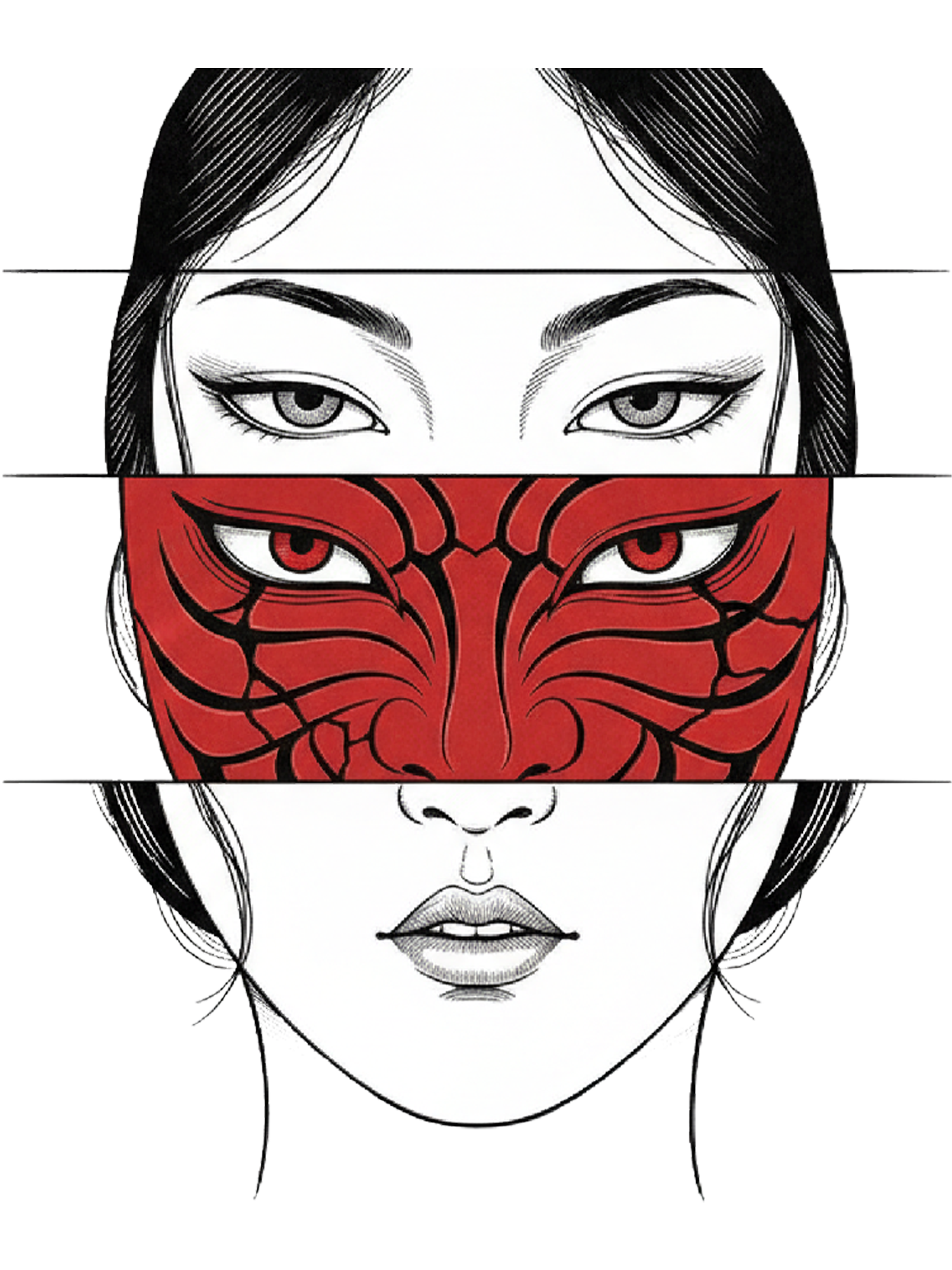 Crimson Mask Illusion Washed Tshirt