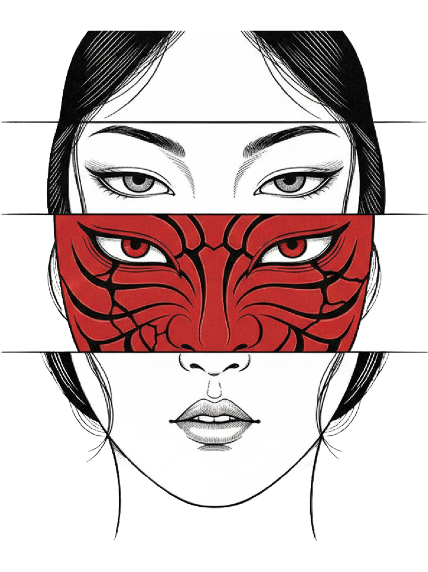 Crimson Mask Illusion Washed Tshirt