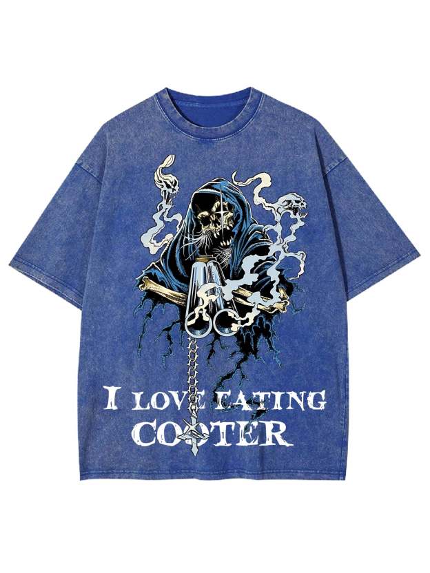I Love Eating Cooted Washed Tshirt