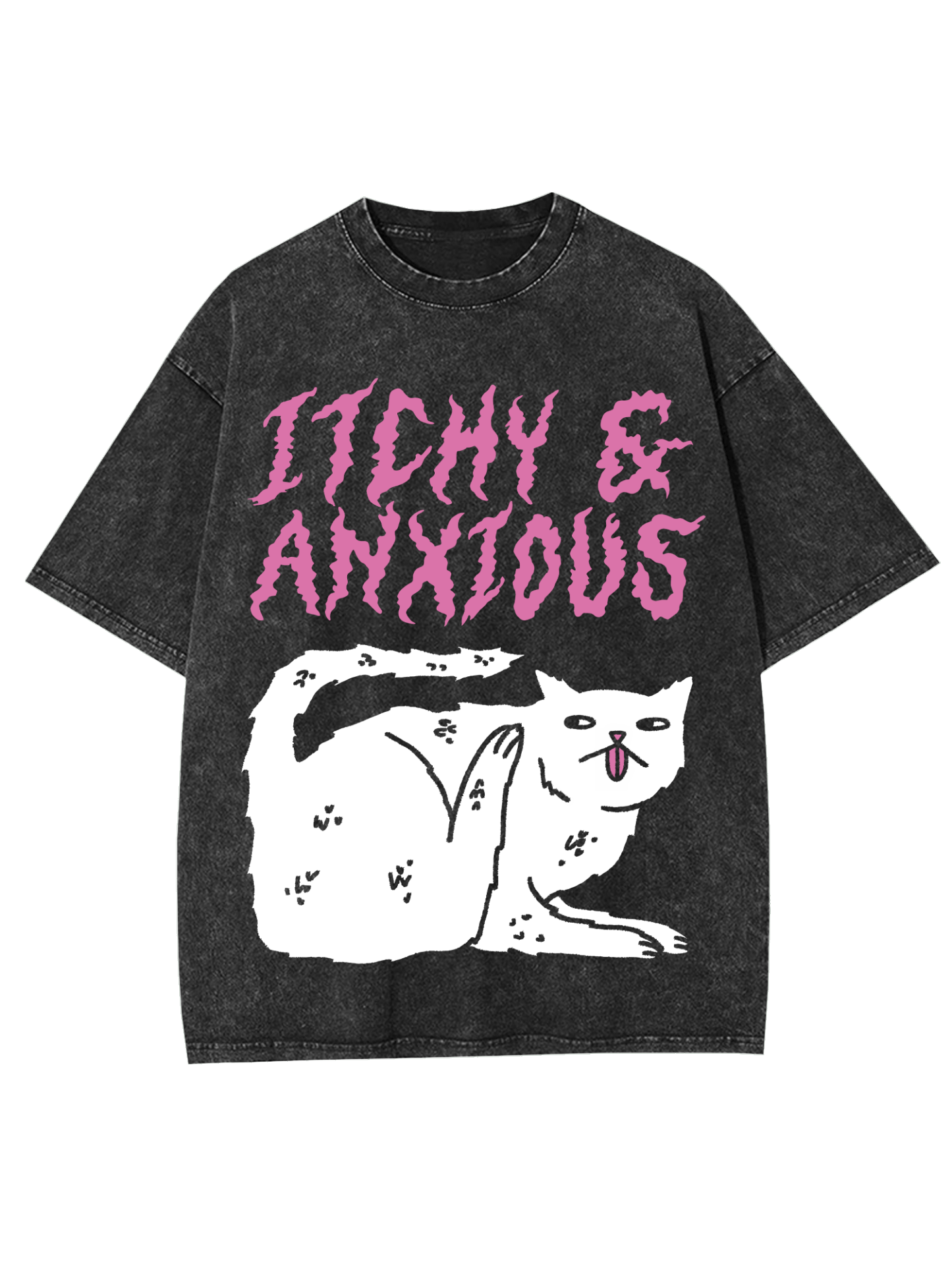Itchy & Anxious Washed Tshirt-ClassyOutlaw Sale