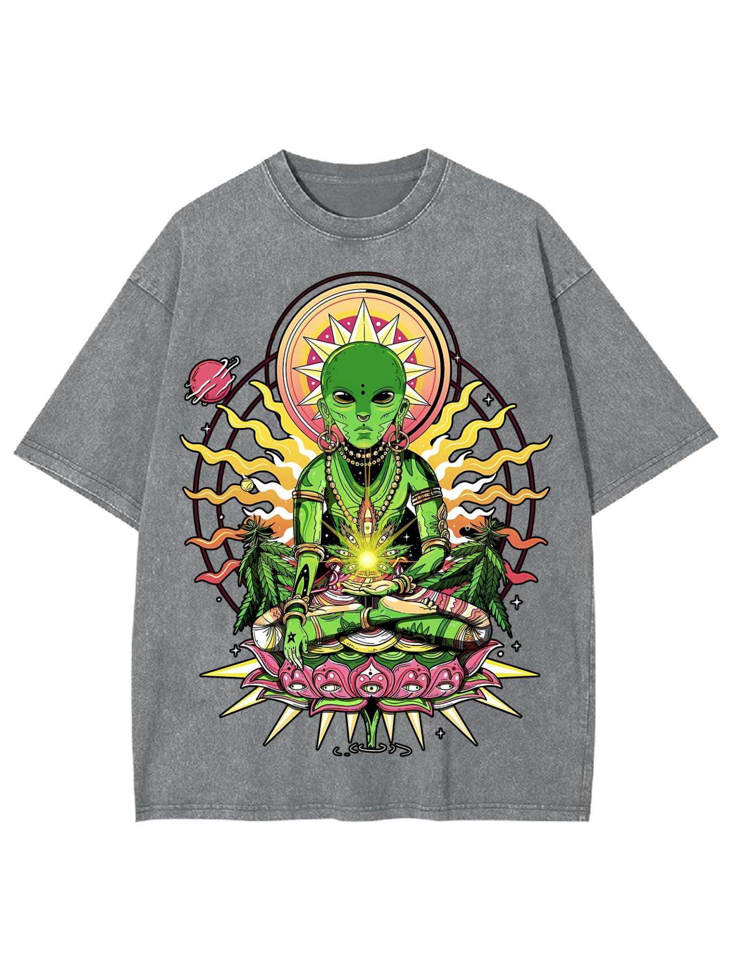 Cosmic Meditation Washed Tshirt-ClassyOutlaw Sale