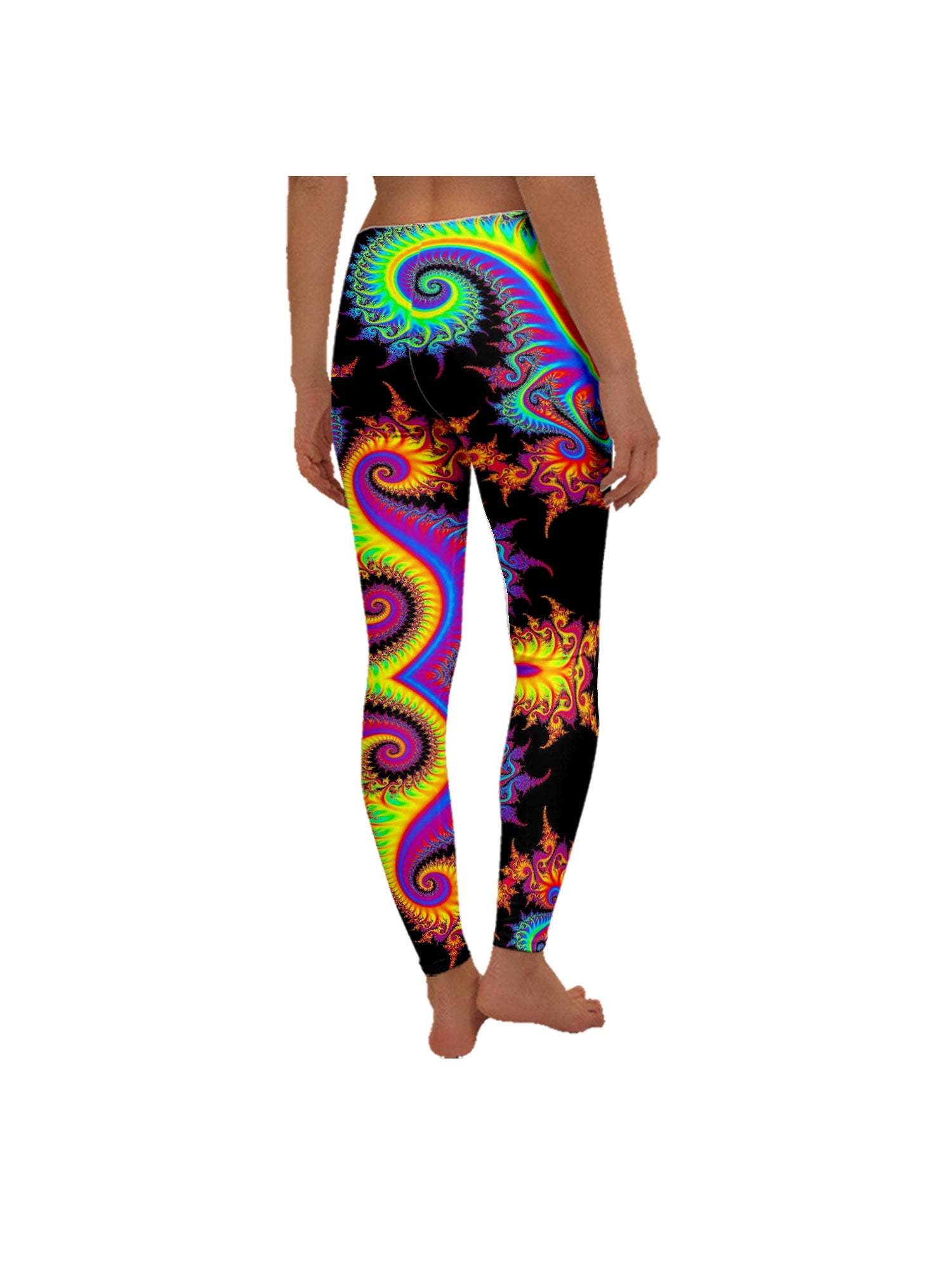 Neon Fractal Swirl Leggings