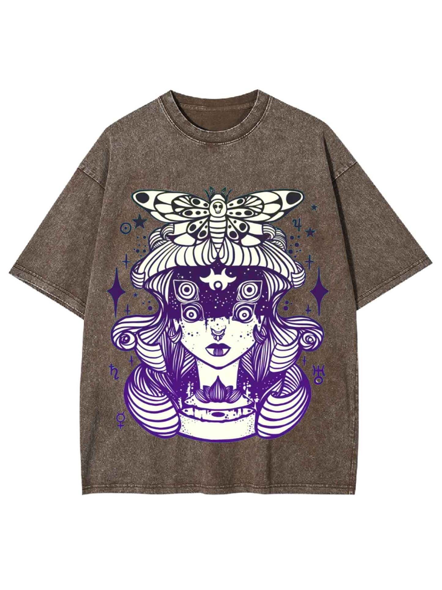 Mystical Moth Washed Tshirt-ClassyOutlaw Sale