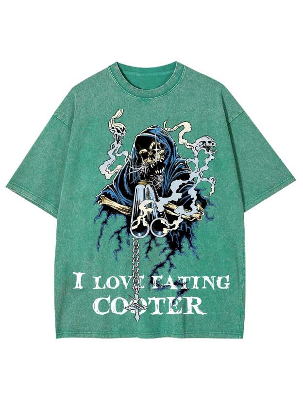 I Love Eating Cooted Washed Tshirt