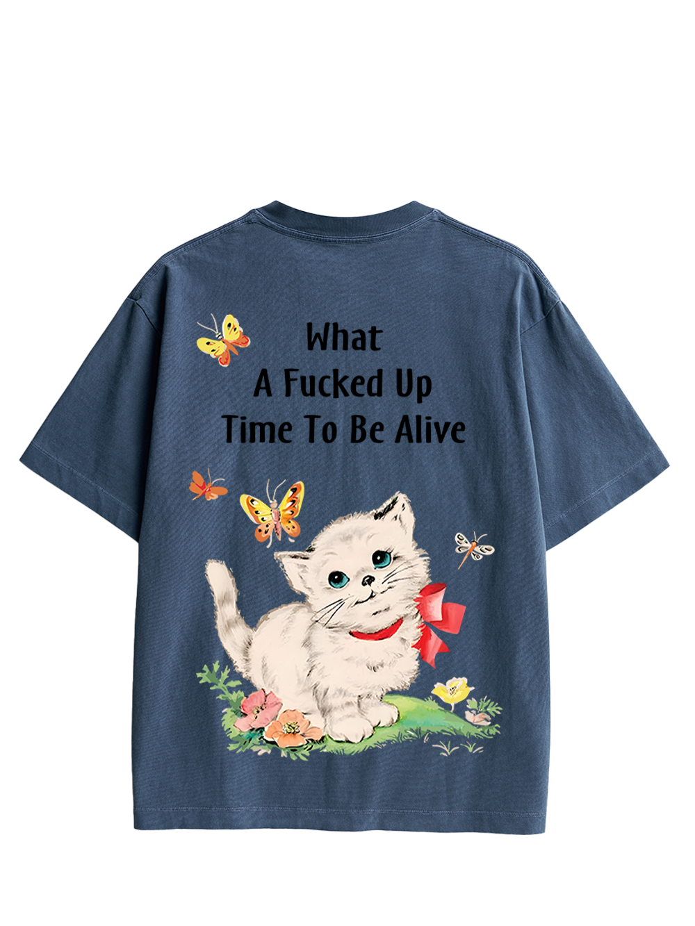 Cute Crisis Double Sided Print Washed TShirt