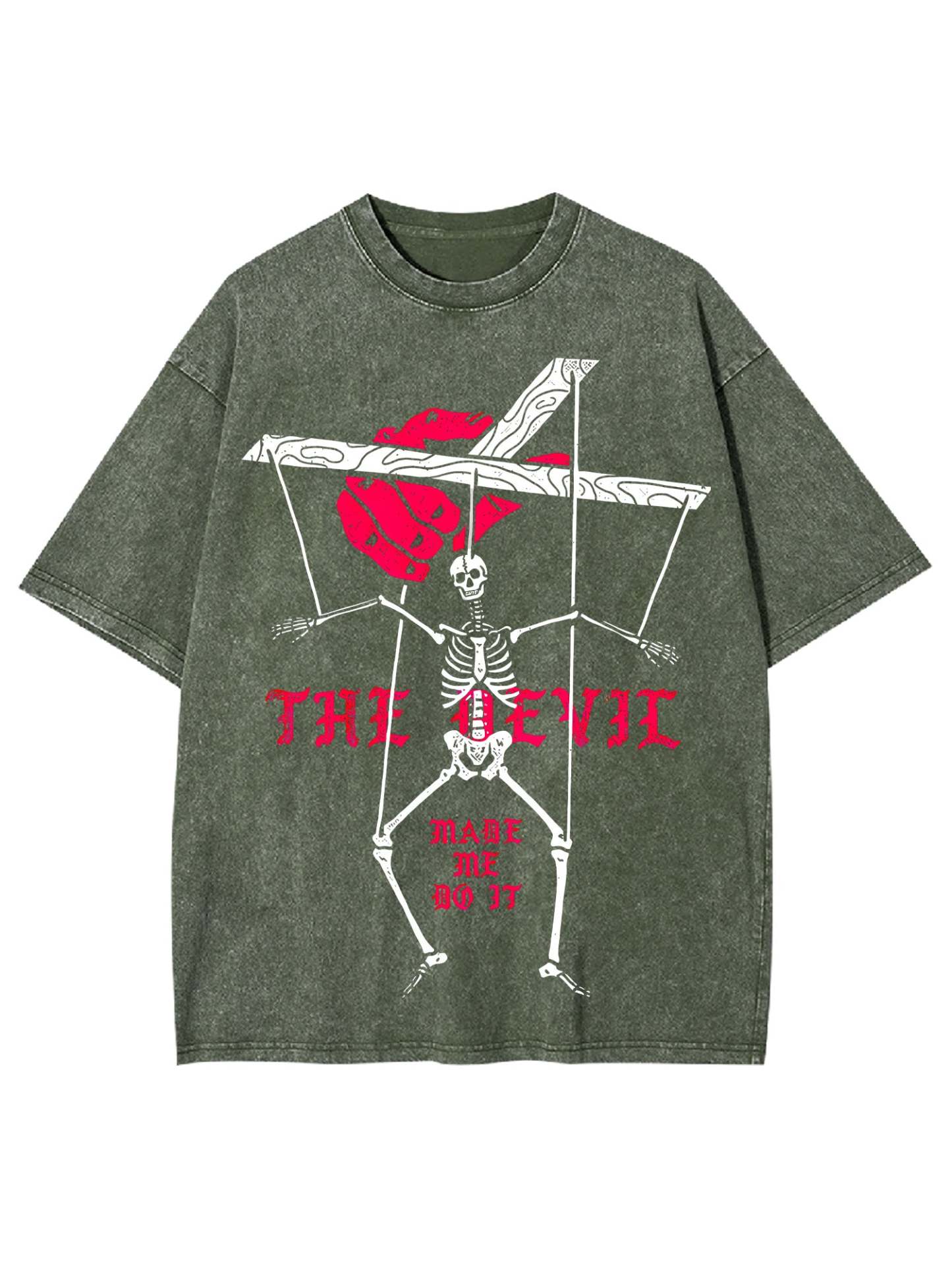 The Devil Made Me Do It Washed Tshirt