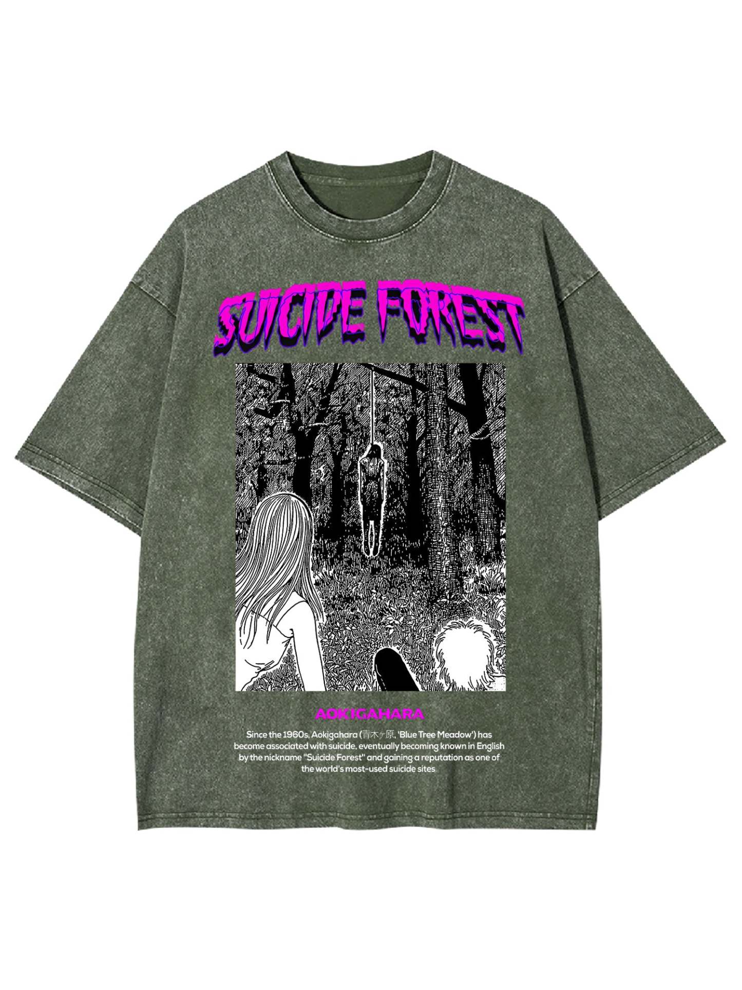 Suicide Forest Washed Tshirt-ClassyOutlaw Sale
