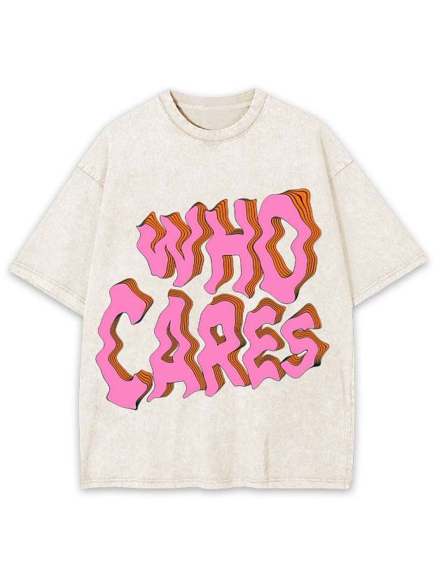 WHO CARES WASHED TSHIRT