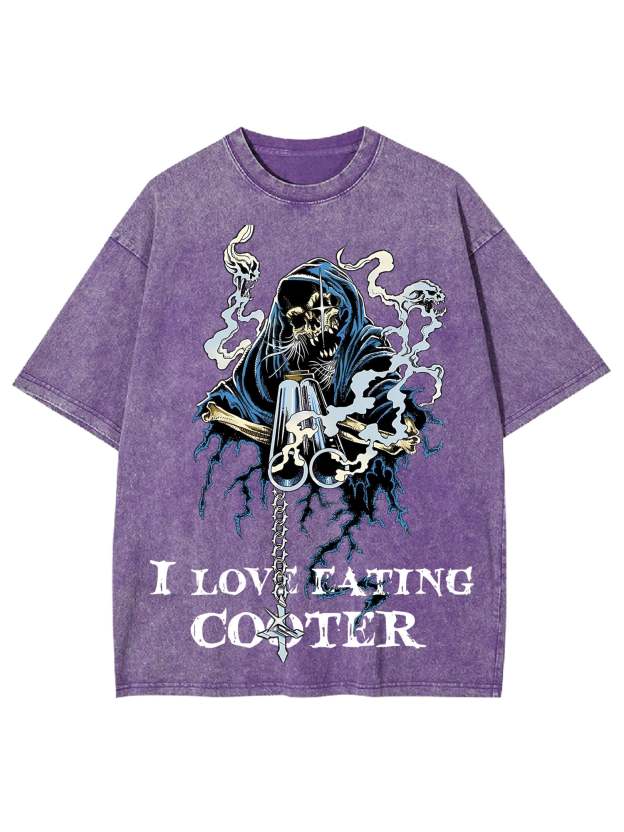 I Love Eating Cooted Washed Tshirt