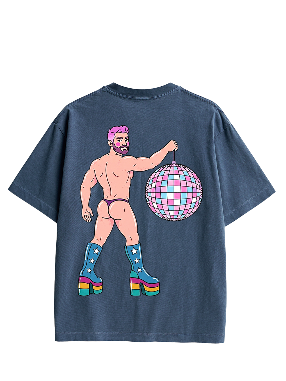 DISCO DIVA DUDE AAA DOUBLE SIDED PRINT WASHED TSHIRT