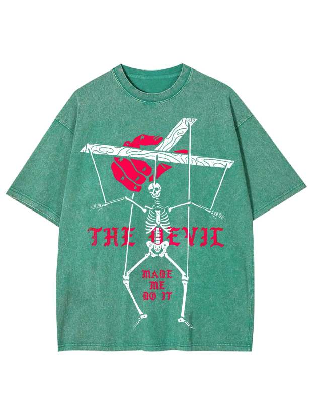 The Devil Made Me Do It Washed Tshirt