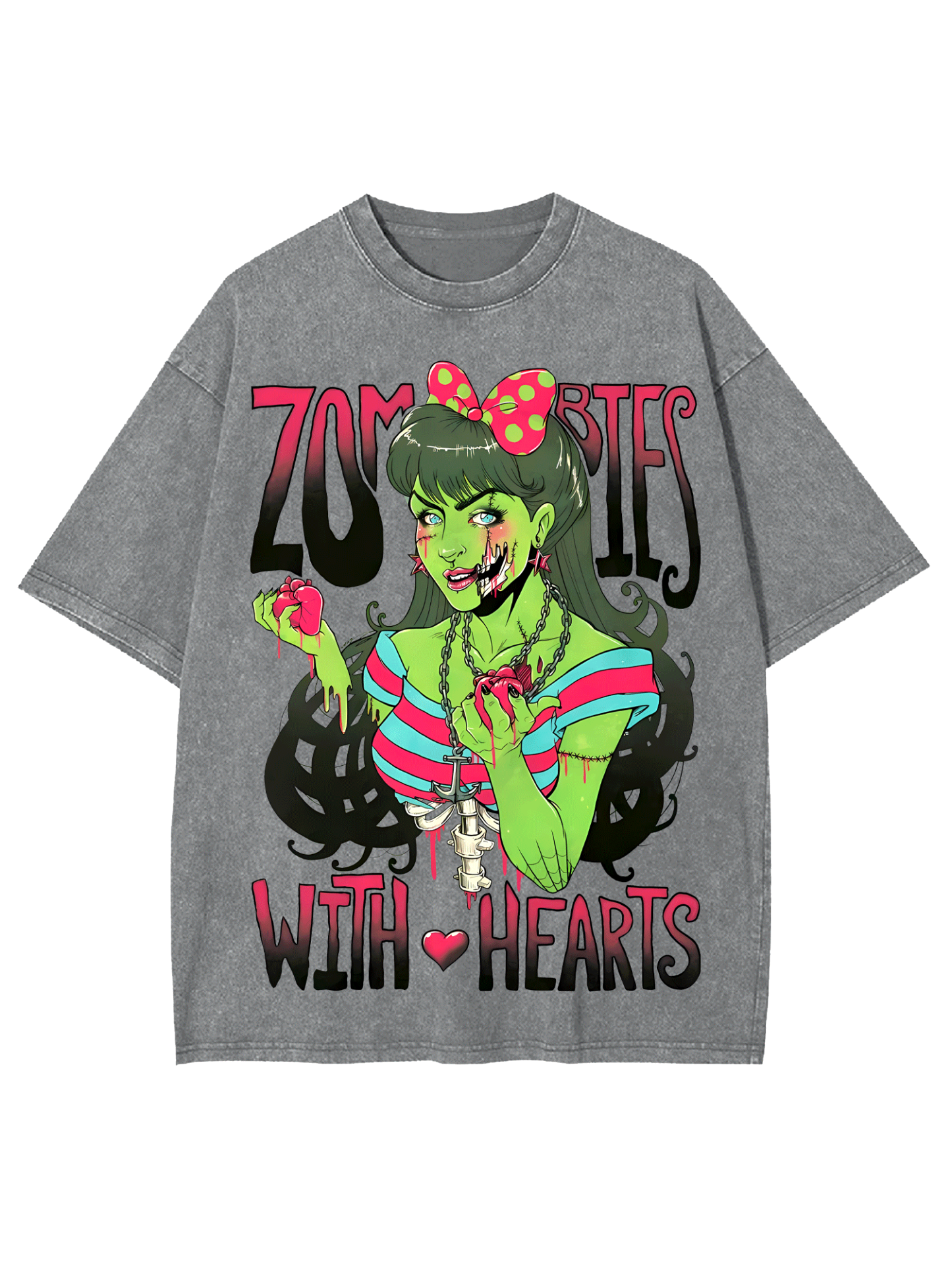 Zombies With Hearts Washed Tshirt