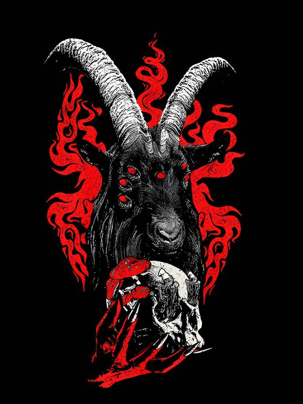 INFERNAL GOAT OF THE ABYSS WASHED TSHIRT