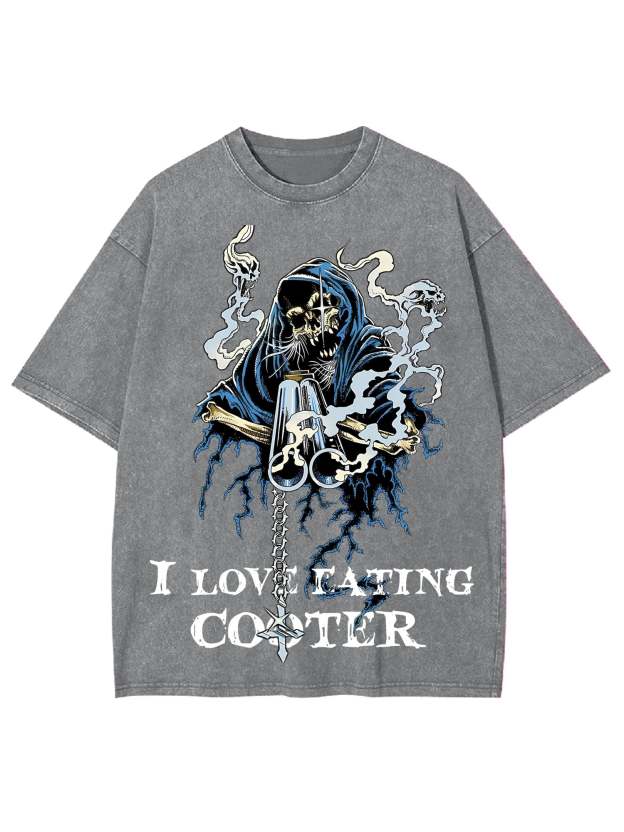 I Love Eating Cooted Washed Tshirt