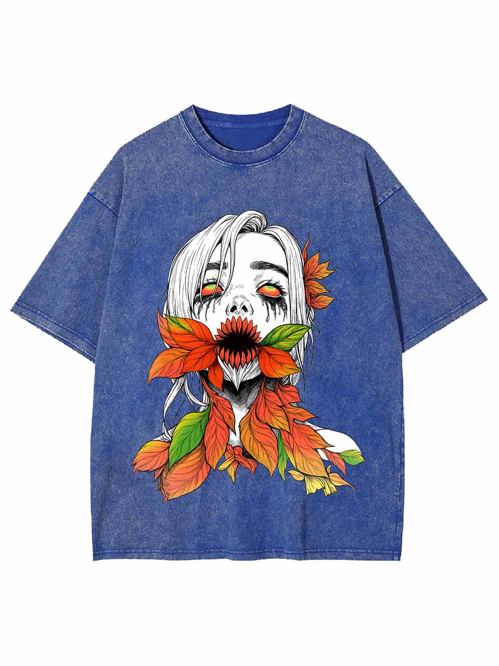 Flower Demon Autumn Leaves Washed Tshirt