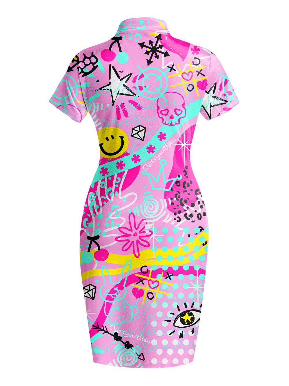 DOODLE CHIC QIPAO MINI DRESS