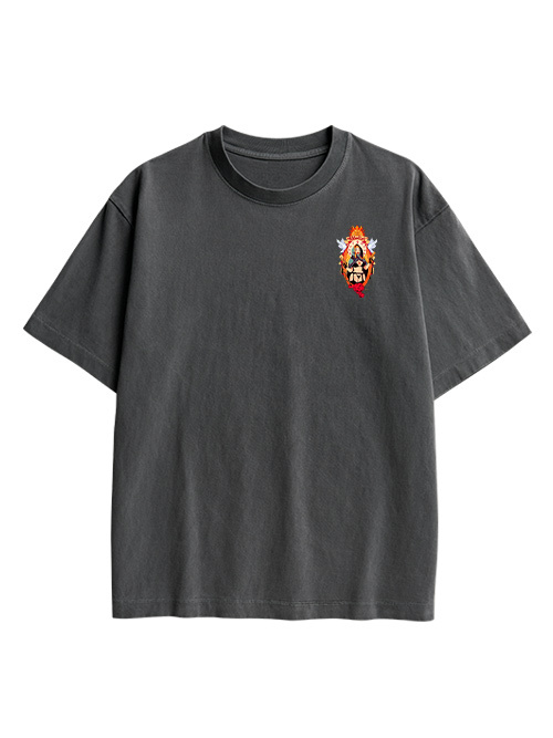 Holy Rose Rebel Double Sided Print Washed TShirt