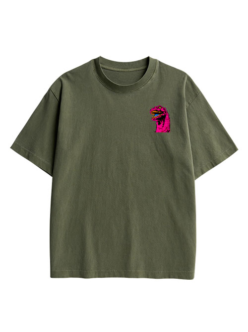 Neon Roar Double Sided Print Washed TShirt