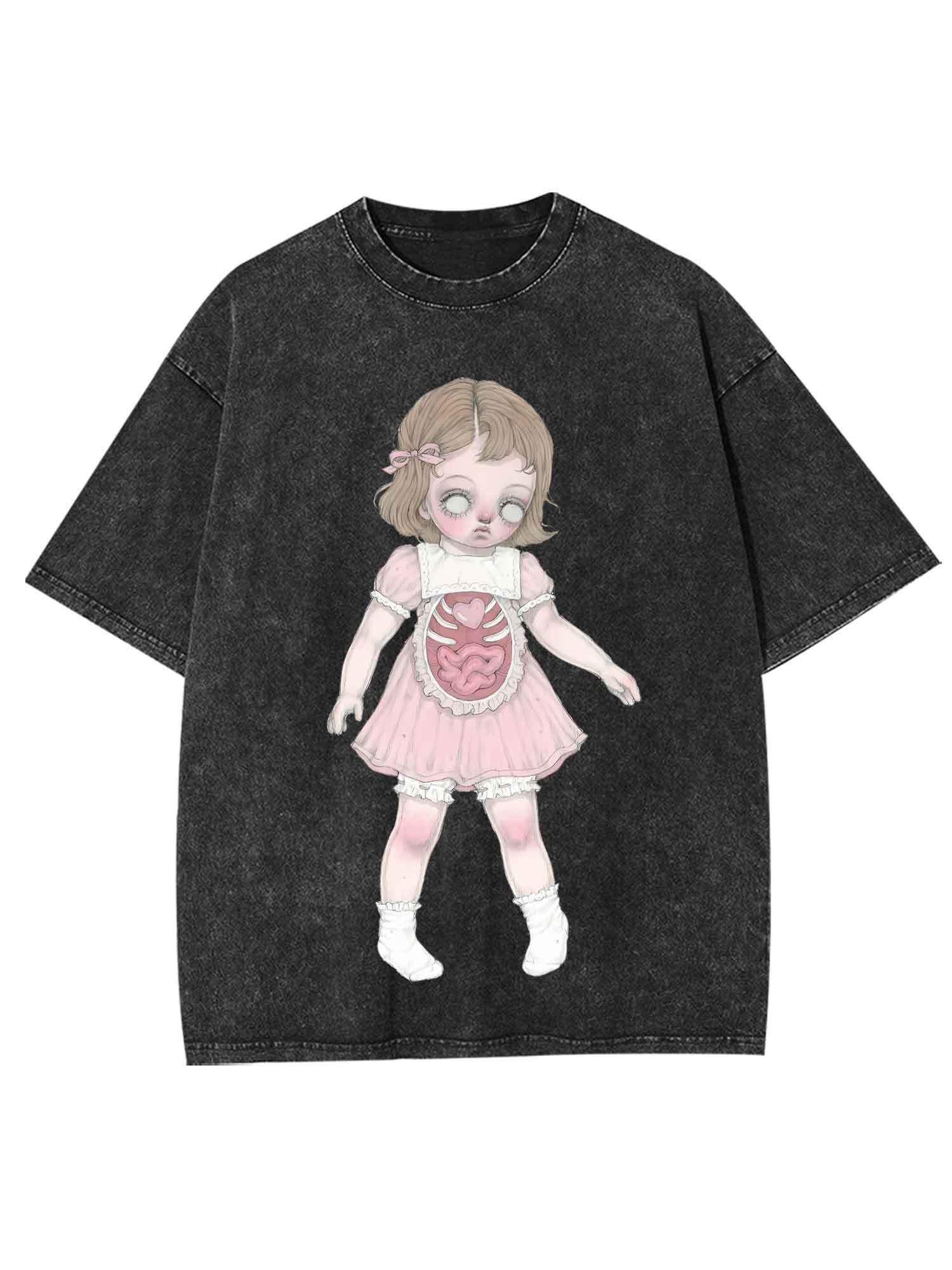 Viscera Doll Tshirt Washed Tshirt-ClassyOutlaw Sale