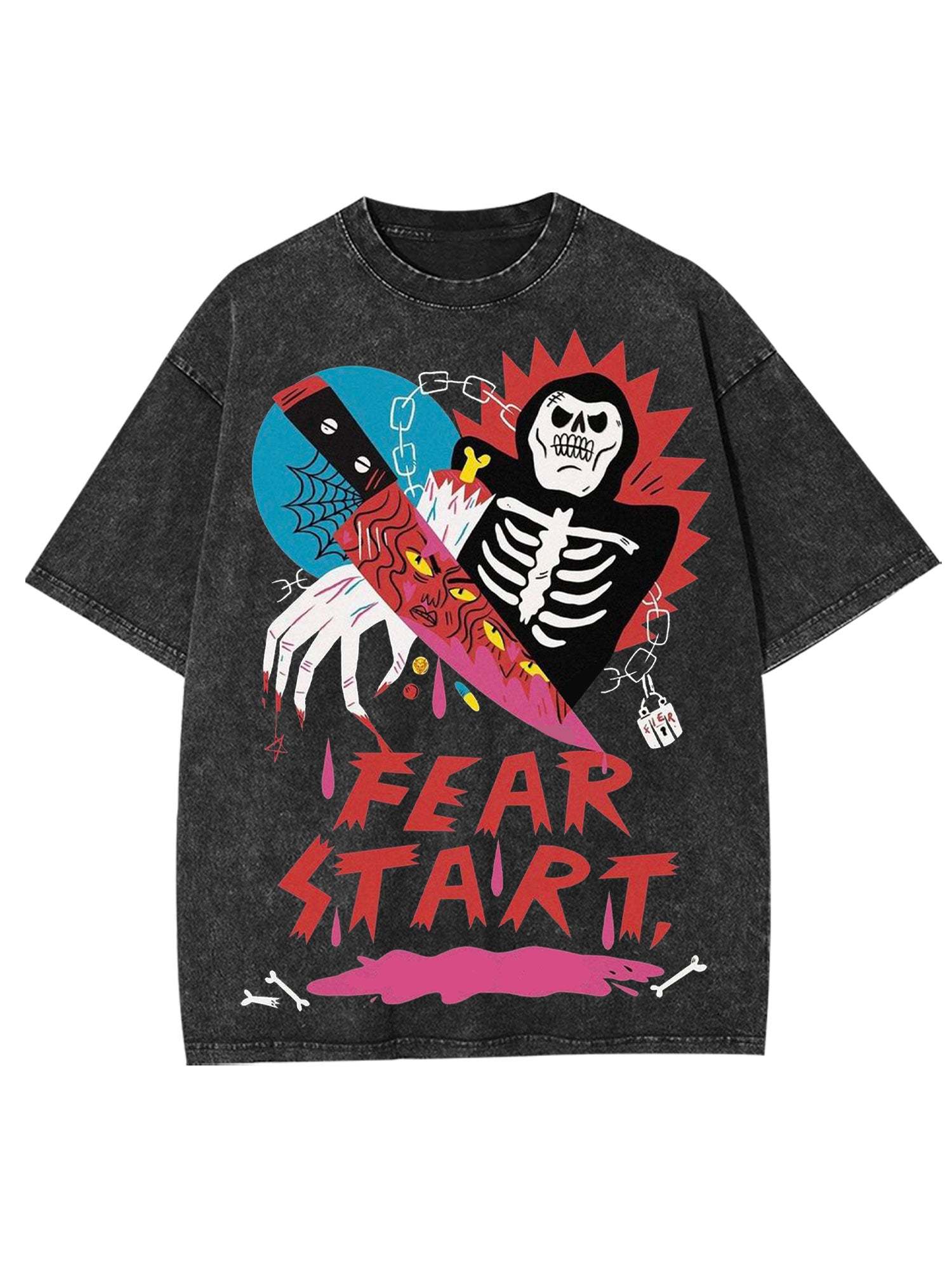 Fear Start Washed Tshirt-ClassyOutlaw Sale