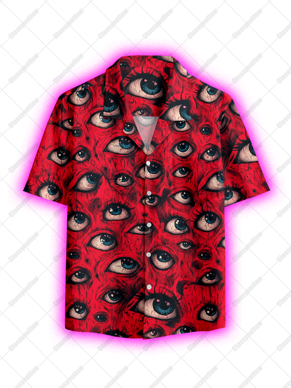 ALL SEEING EYES BUTTON UP POCKET SHIRT