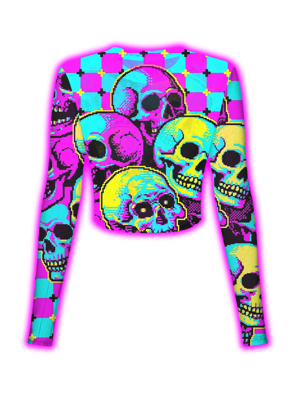 NEON SKULL PARTY MESH TOP
