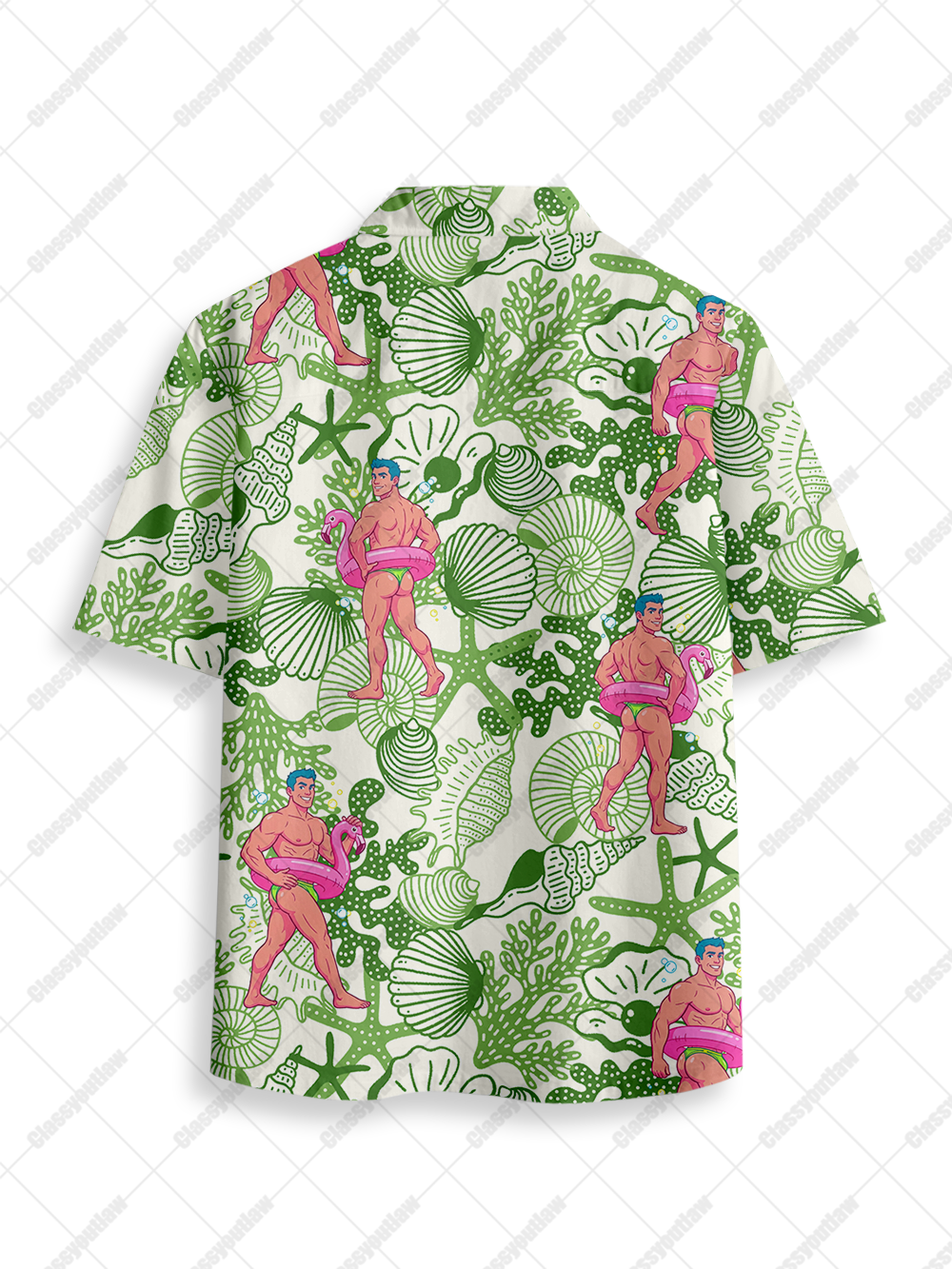 MUSCLE MERMAN PARADISE BUTTON UP POCKET SHIRT