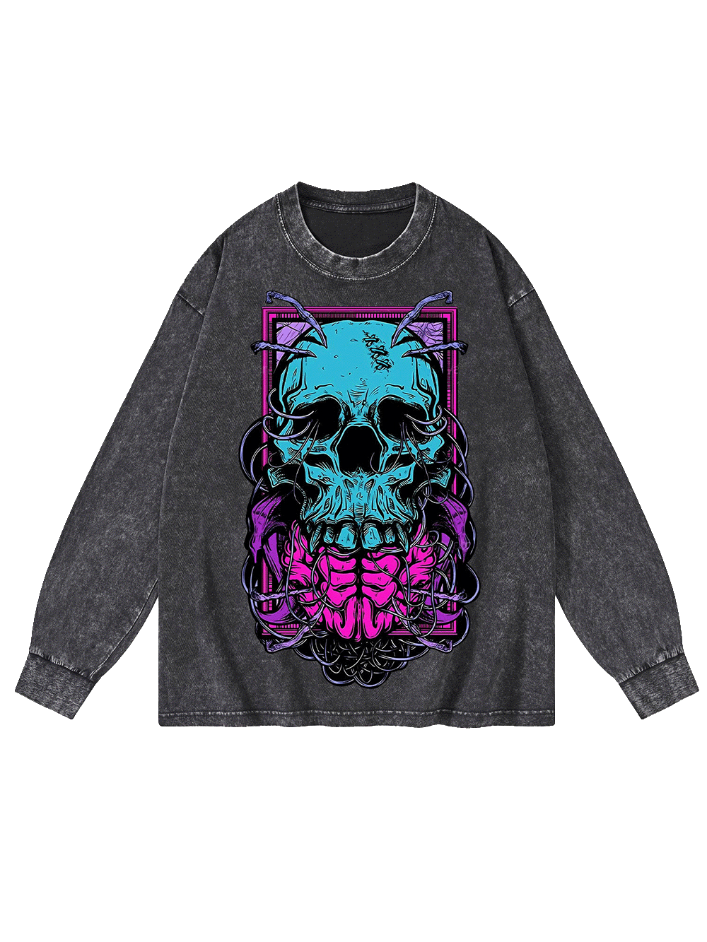 Death Washed Long-Sleeve Tshirt-ClassyOutlaw Sale