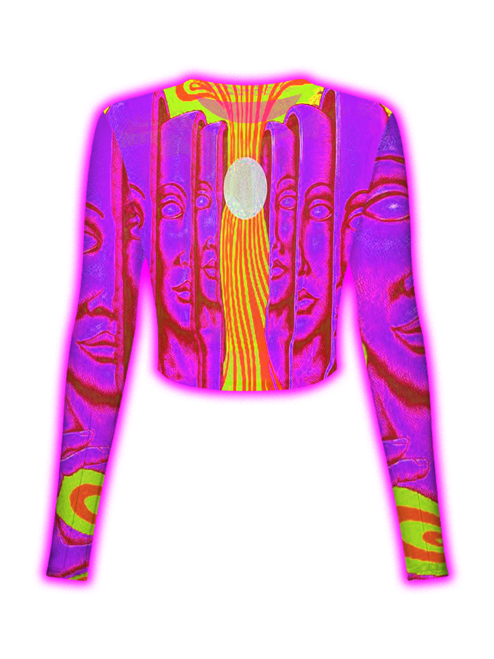 PSYCHEDELIC FACES MESH TOP