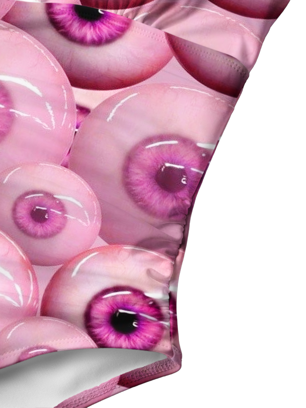 PINK ALL-SEEING EYES V-NECK ONE PIECE SWIMSUIT