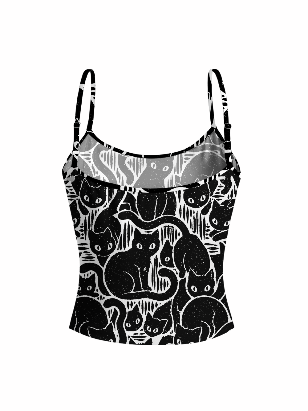 NIGHT STALKER FULL-PRINT SPAGHETTI-STRAP TOP