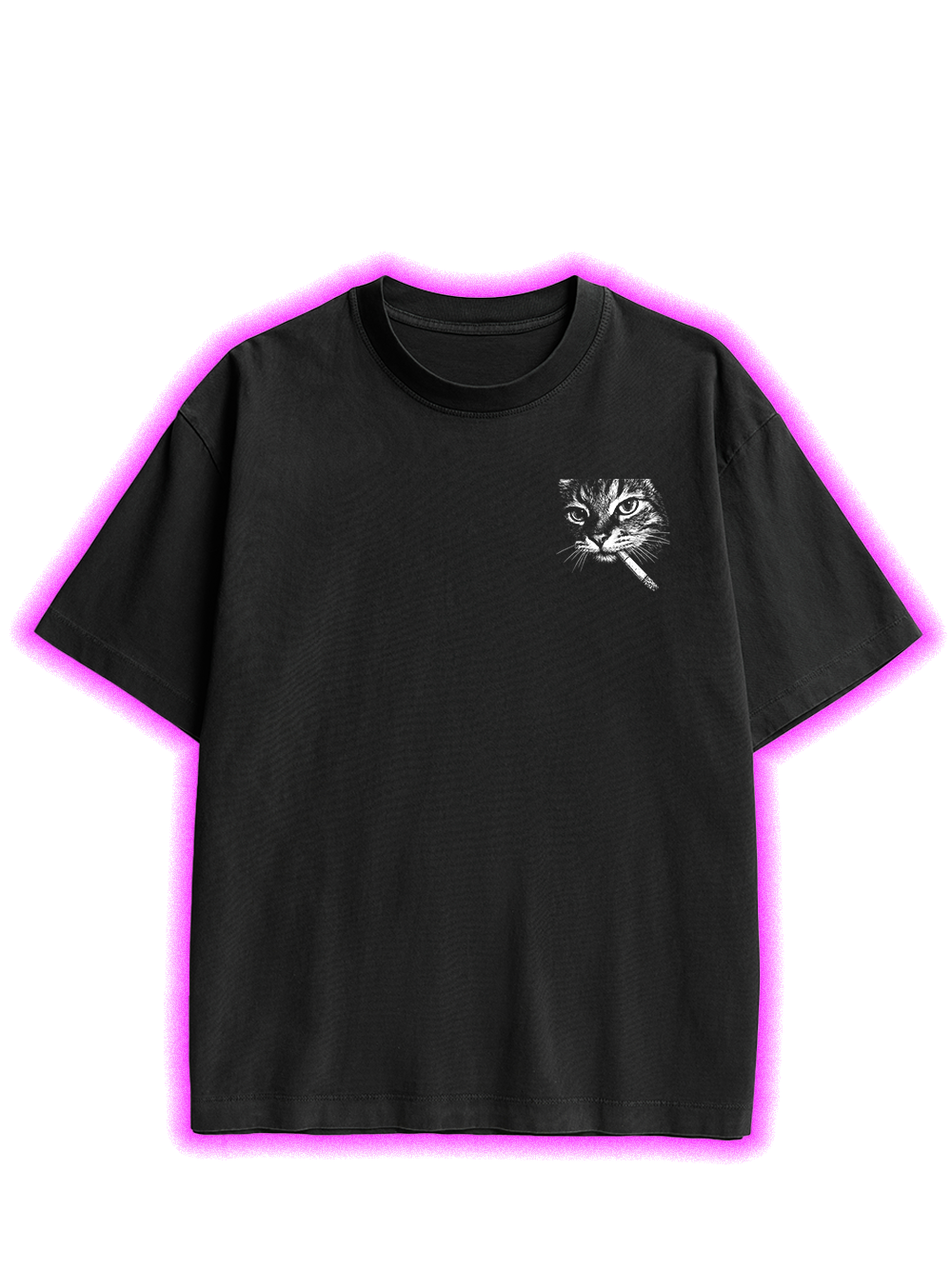 Sad Cat Energy Double Sided Print Washed TShirt