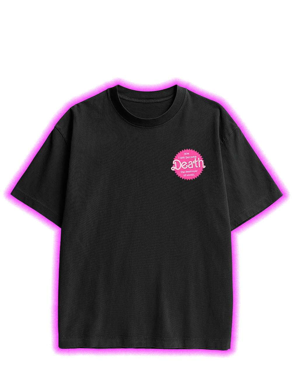 Sparkly Harbinger of Death Double Sided Print Washed TShirt