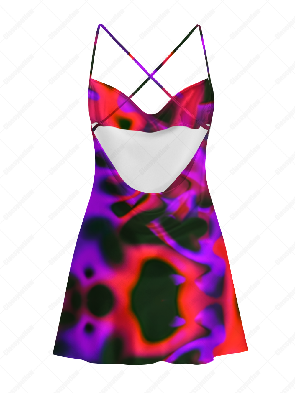 Vivid Pulse Satin Cross Back Mini