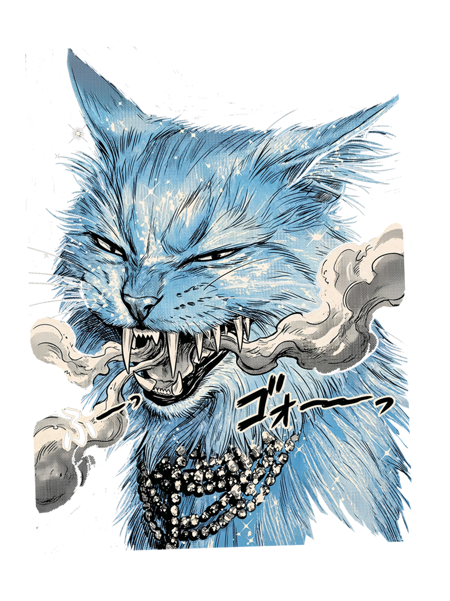 ANIME FURY CAT WASHED TSHIRT