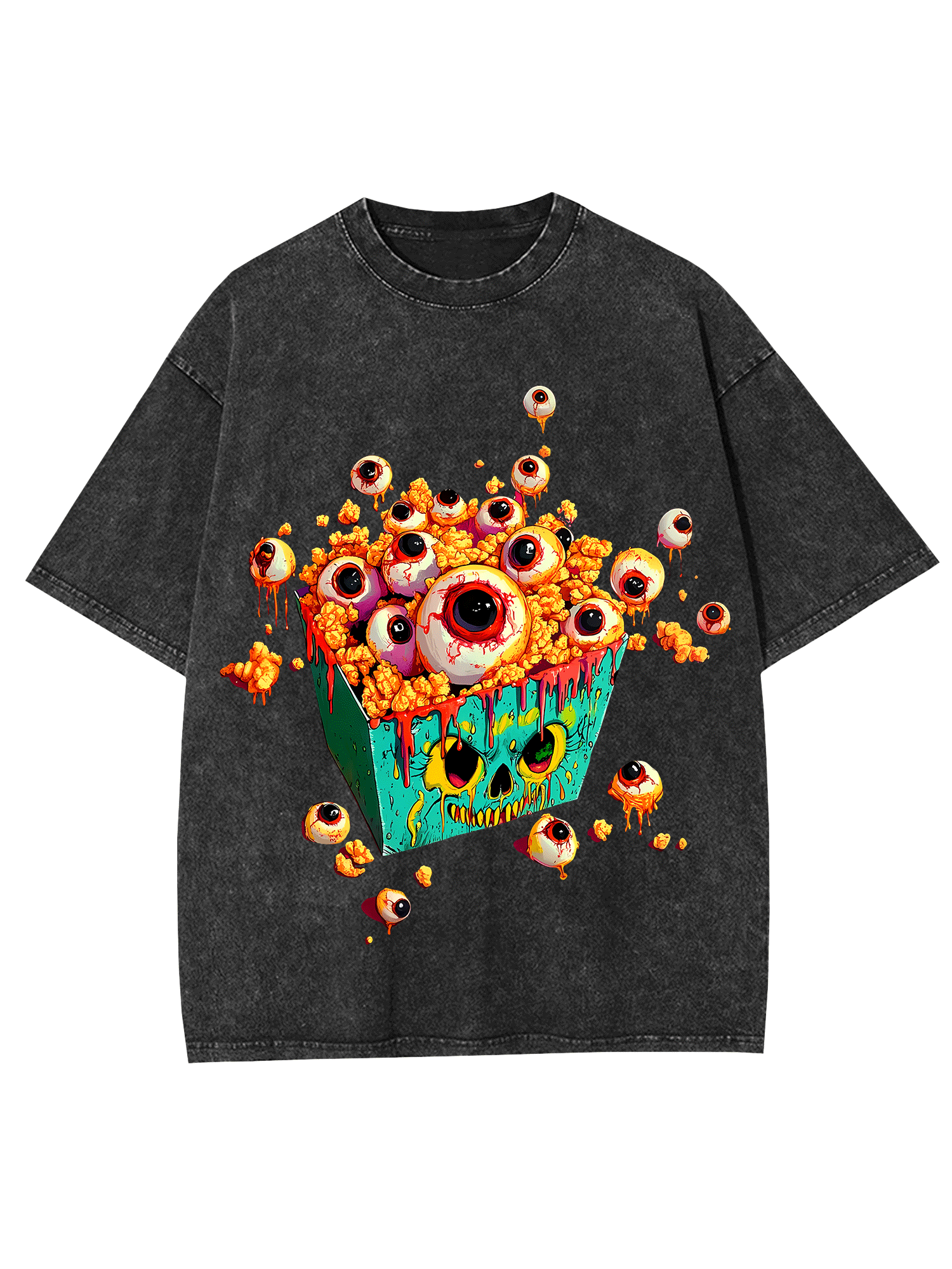 EYEBALL POPCORN  WASHED TSHIRT