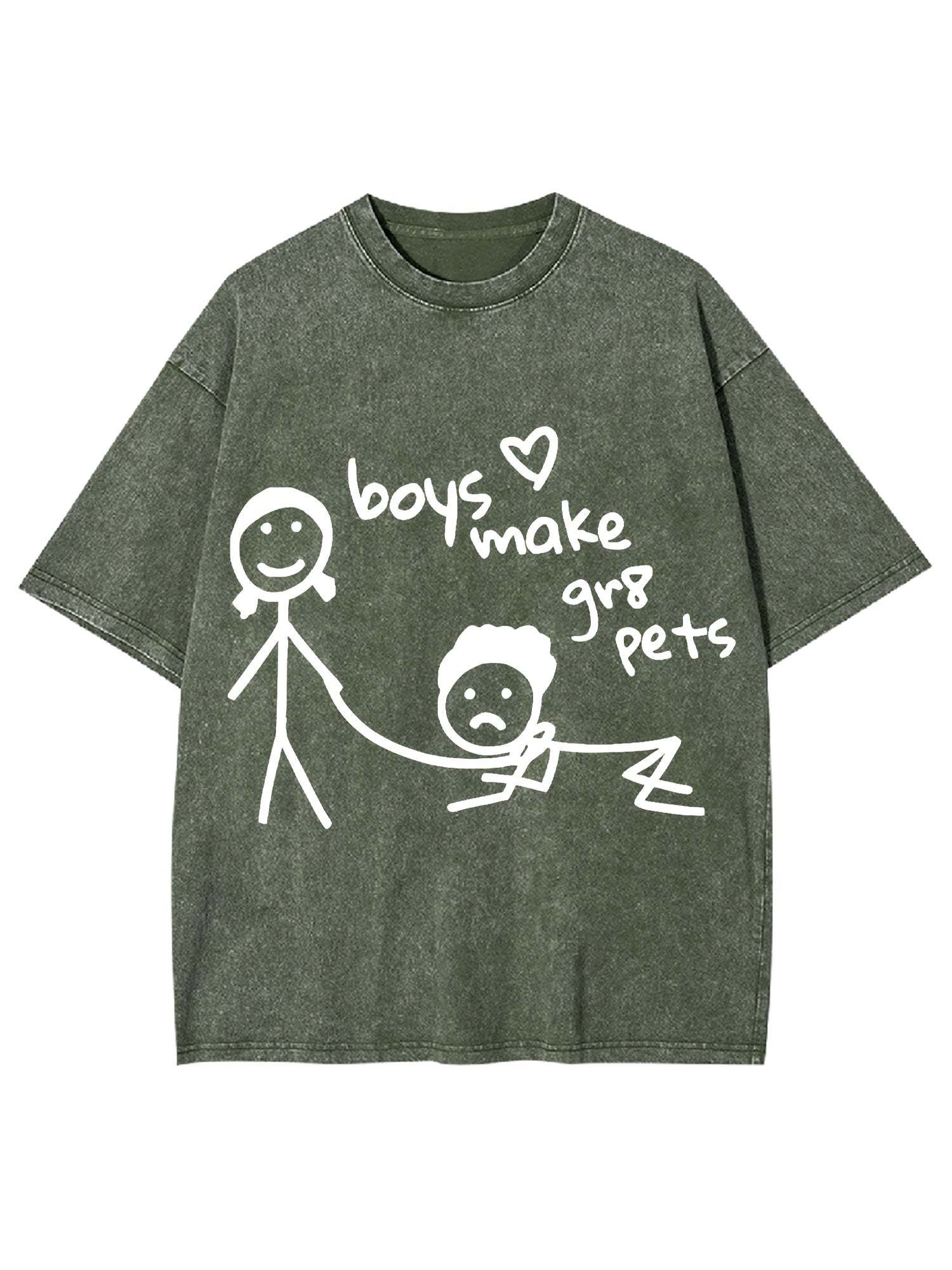 Boys Make Great Pets Washed Tshirt