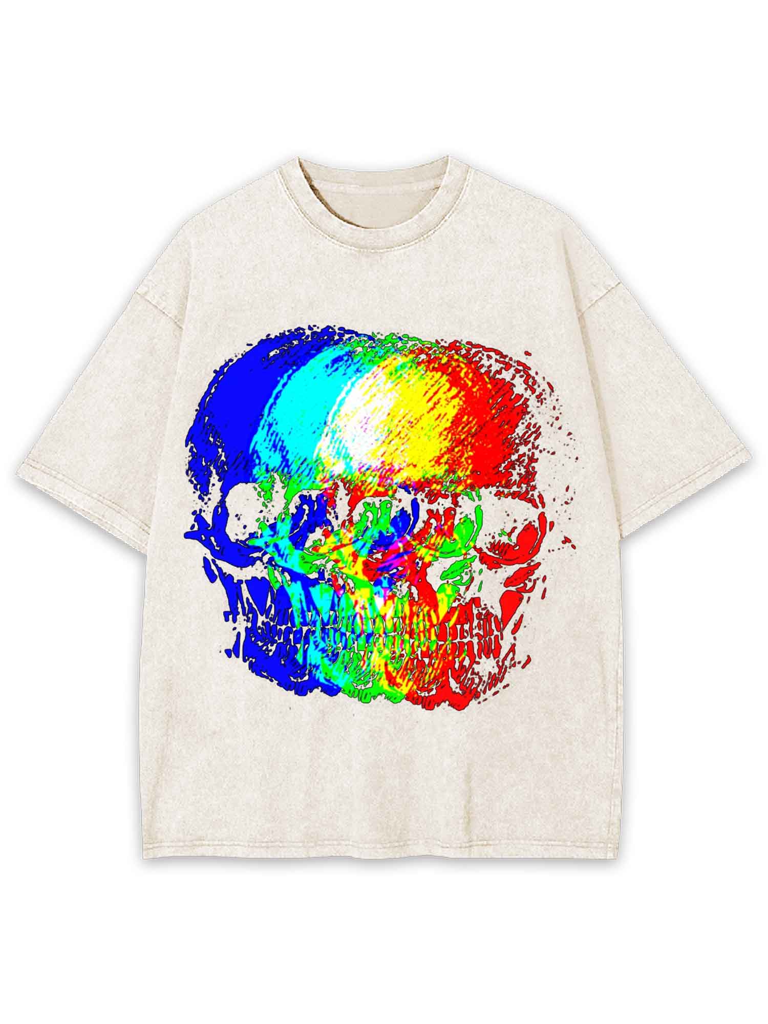 Skull Illusion Washed Tshirt