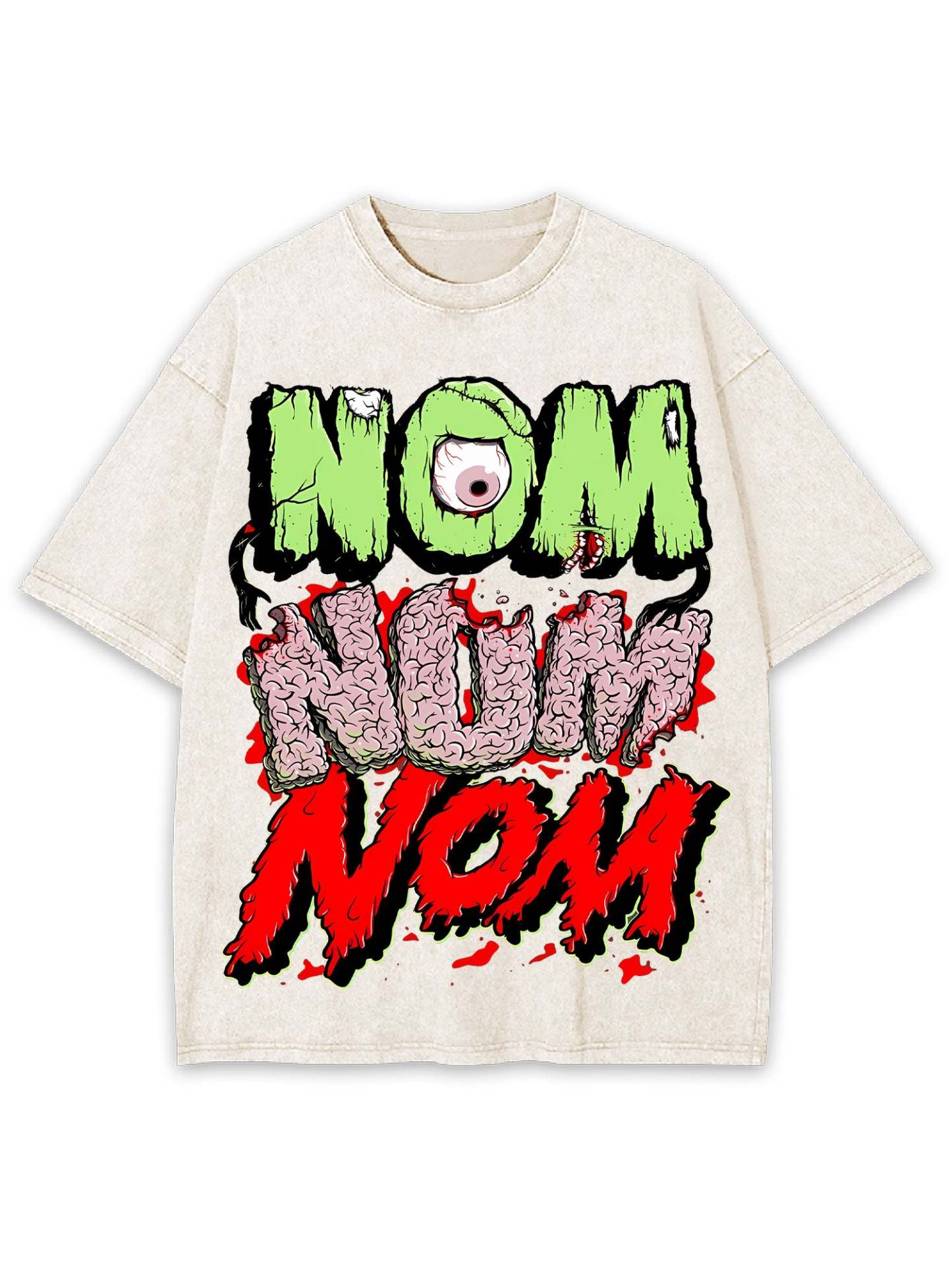 Nom Nom Nom Washed Tshirt-ClassyOutlaw Sale