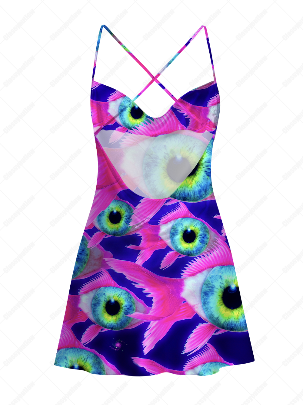 THE FORBIDDEN SERIES SATIN CROSS BACK MINI DRESS