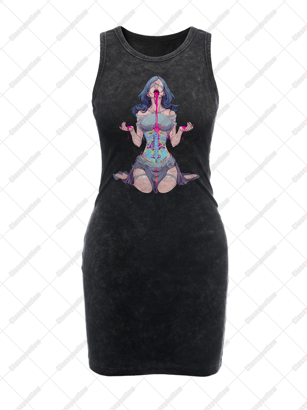 ANATOMY GIRL VINTAGE BODYCON TANK DRESS