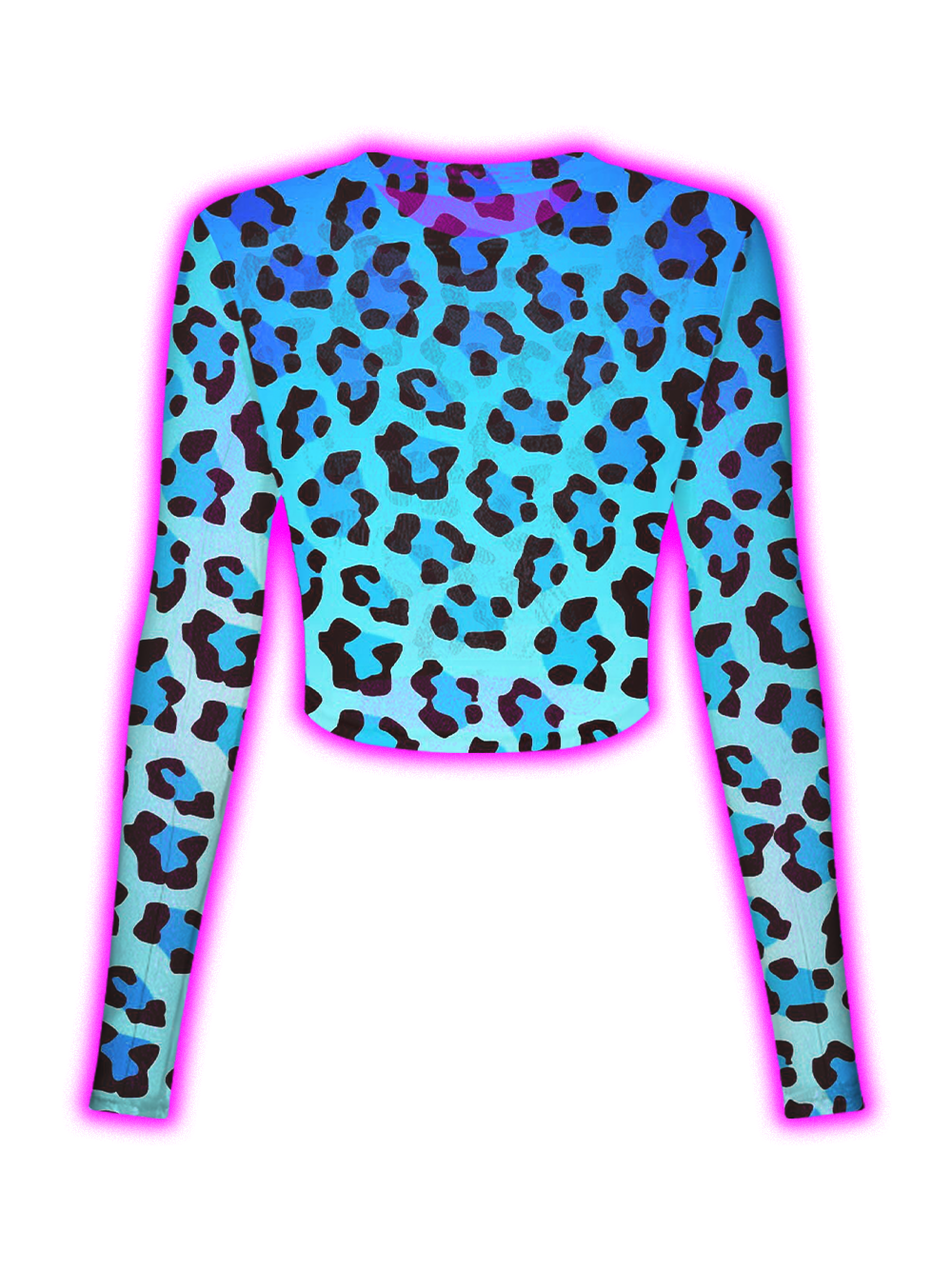 NEON LEOPARD BLUE MESH TOP