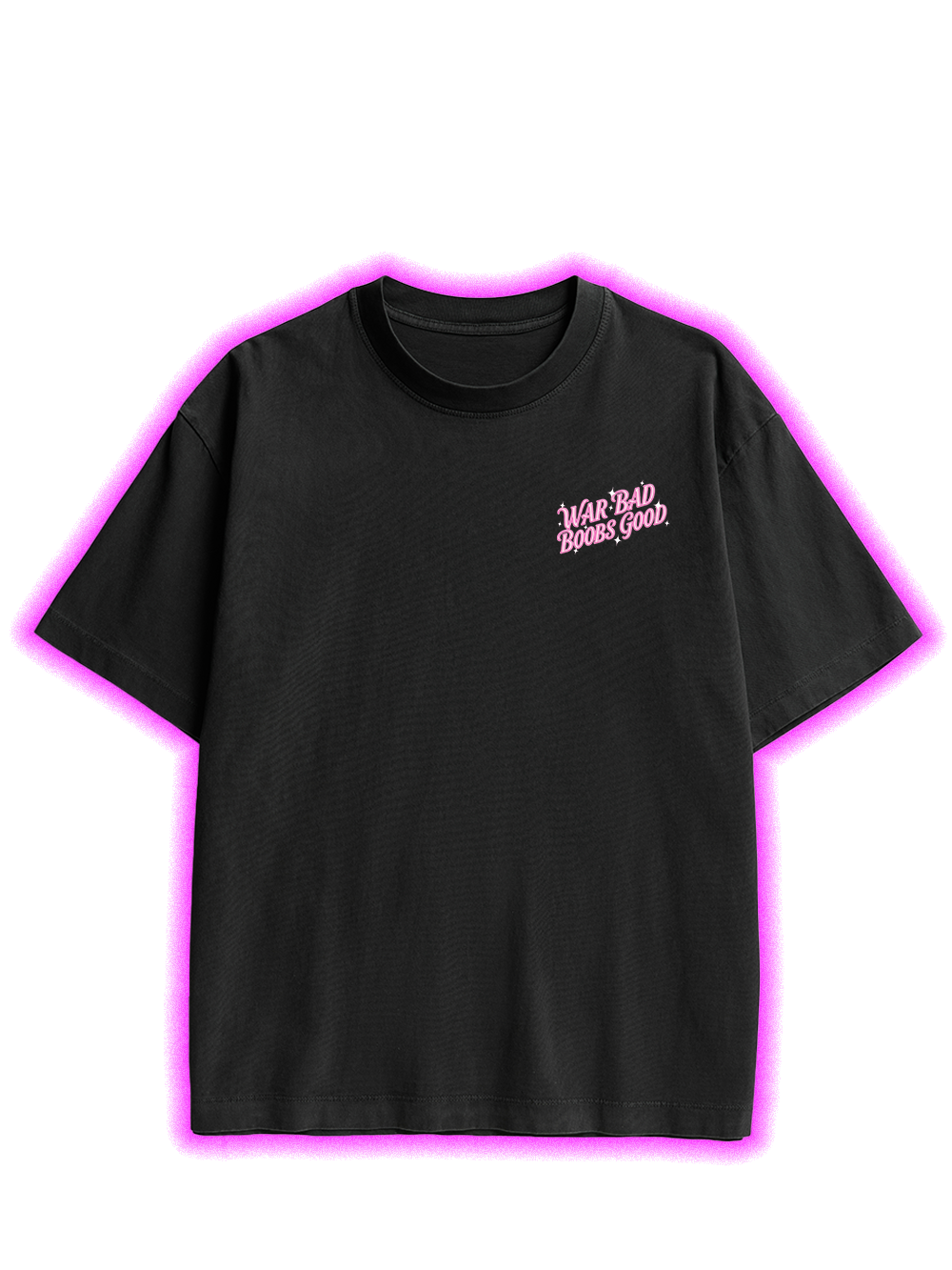 WAR BAD BOOBS GOOD DOUBLE SIDED PRINT WASHED TSHIRT