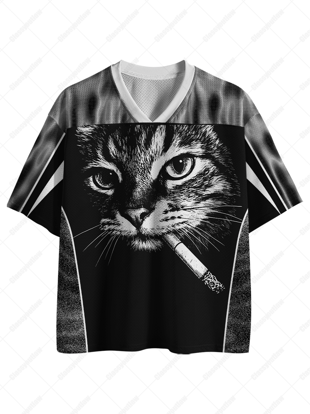 Cat With Cigarette Mesh Jersey