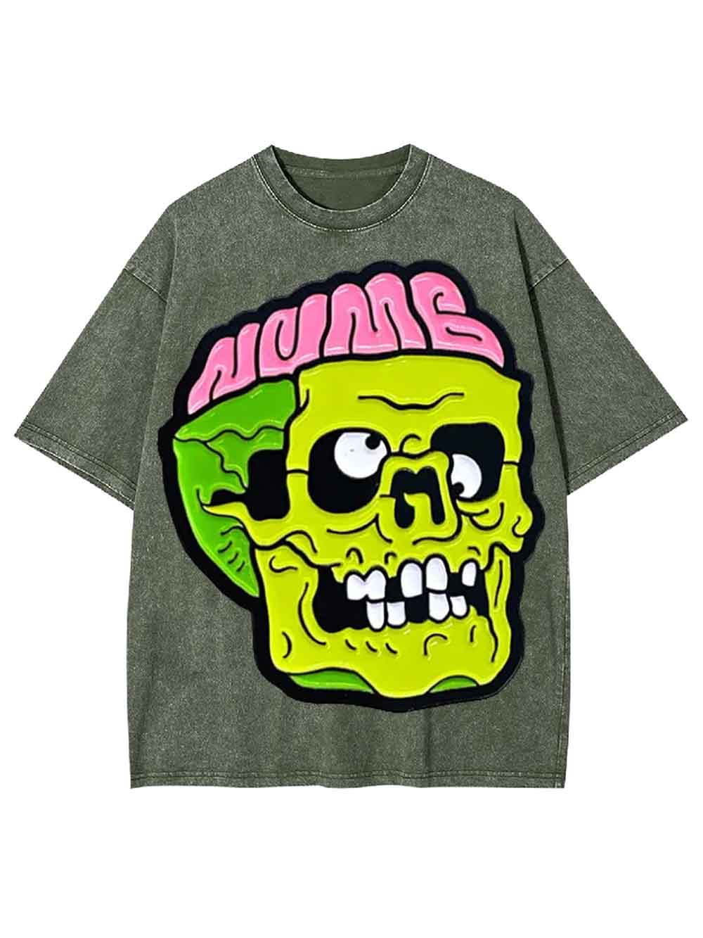 Neon Mind Skull Washed Tshirt