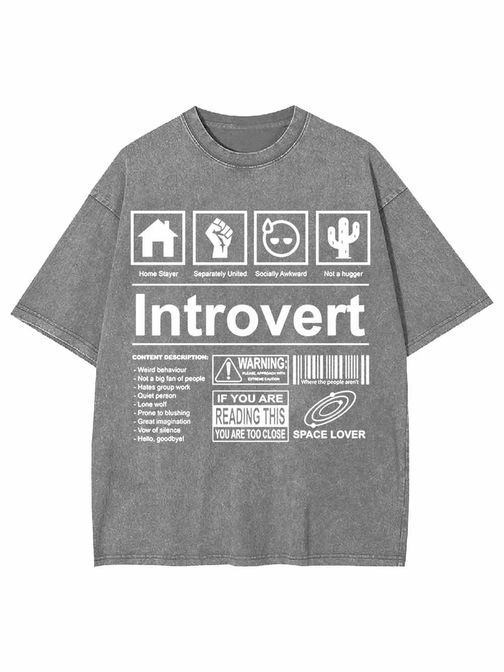 Introvert Washed Tshirt