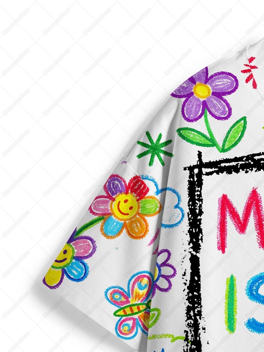 Satirical Crayon Art Graphic T-shirt