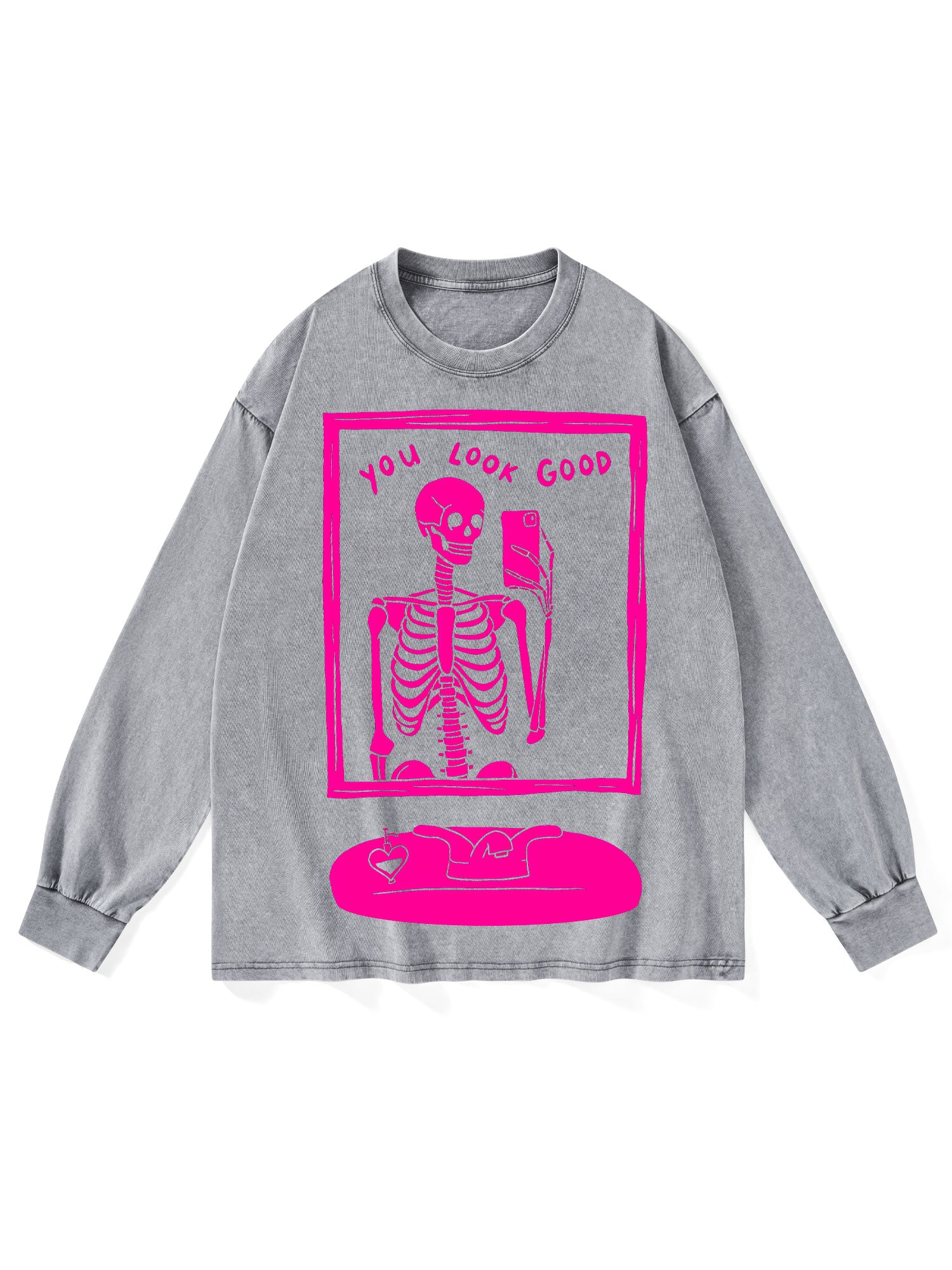 YOU LOOK GOOD WASHED LONG-SLEEVE TSHIRT