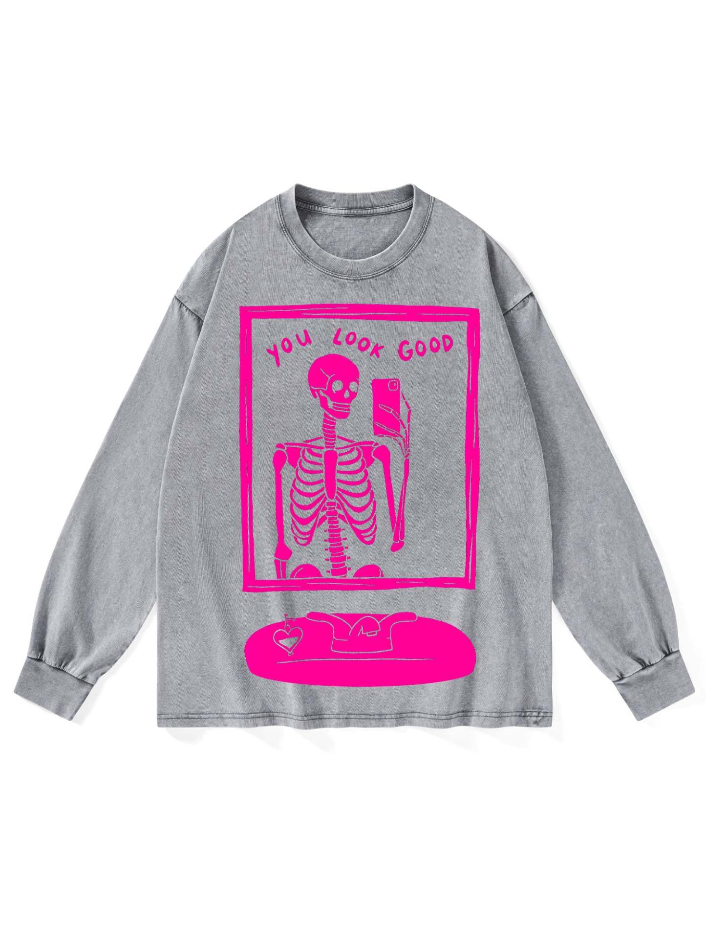 YOU LOOK GOOD WASHED LONG-SLEEVE TSHIRT